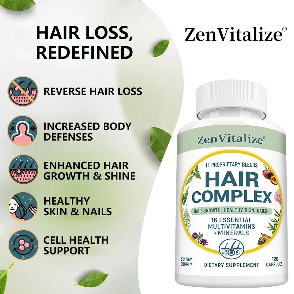Hair Complex Supplement Increased Body Defenses Supports Skin Nails Cell Health
