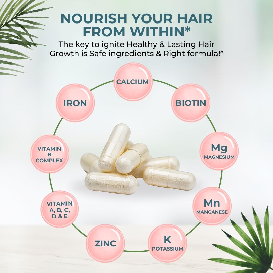 VITAL NUTRITIVE Vital Hair Complex – Biotin & Vitamin B Hair Vitamins for Women & Men – Supports Healthy Hair, Skin & Nails – Hormone