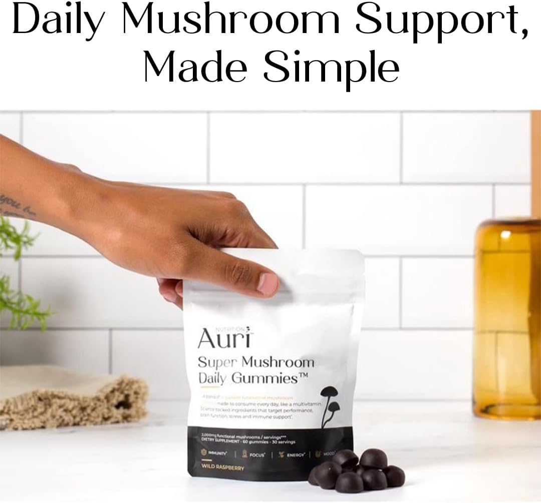 Auri Nutrition Super Mushroom Daily Gummies – All-in-One Functional Gummy