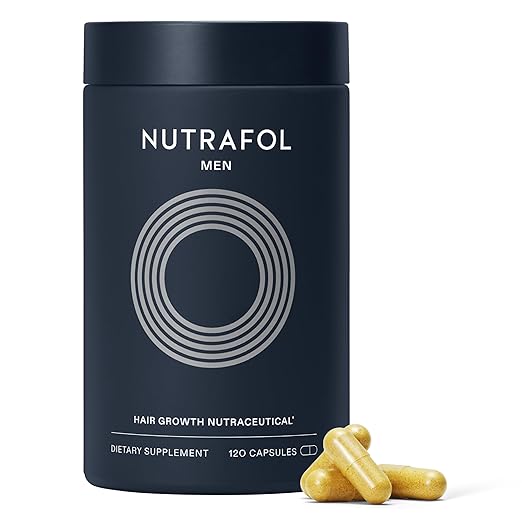 Nutrafol Men's Hair Growth Supplements, Clinically Tested for Visibly Thicker Hair and Scalp Coverage, Dermatologist Recommended - 1 Month Supply