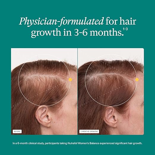 Nutrafol Women's Balance Hair Growth Supplements, Clinically Tested for Visibly Thicker Hair and Scalp Coverage