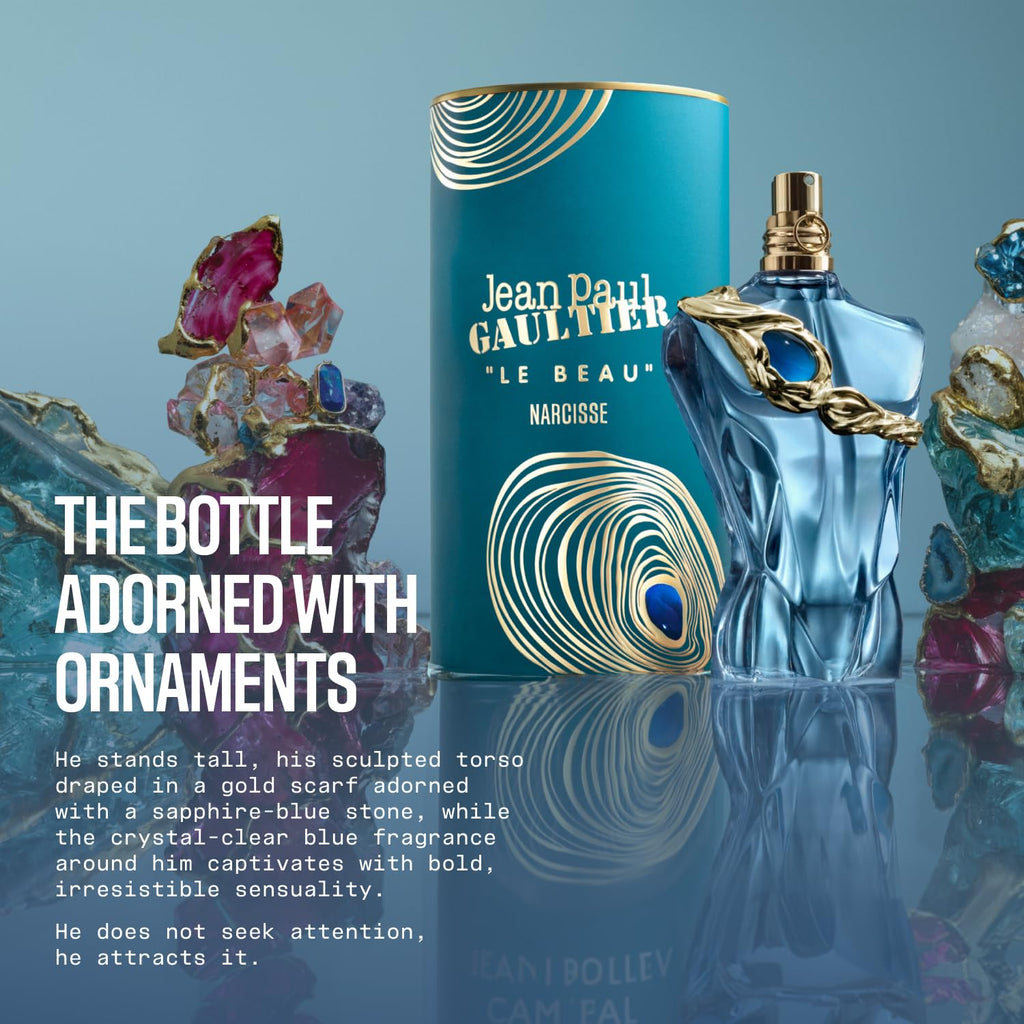 Jean Paul Gaultier Le Beau Narcisse warm amber and musk fragrance