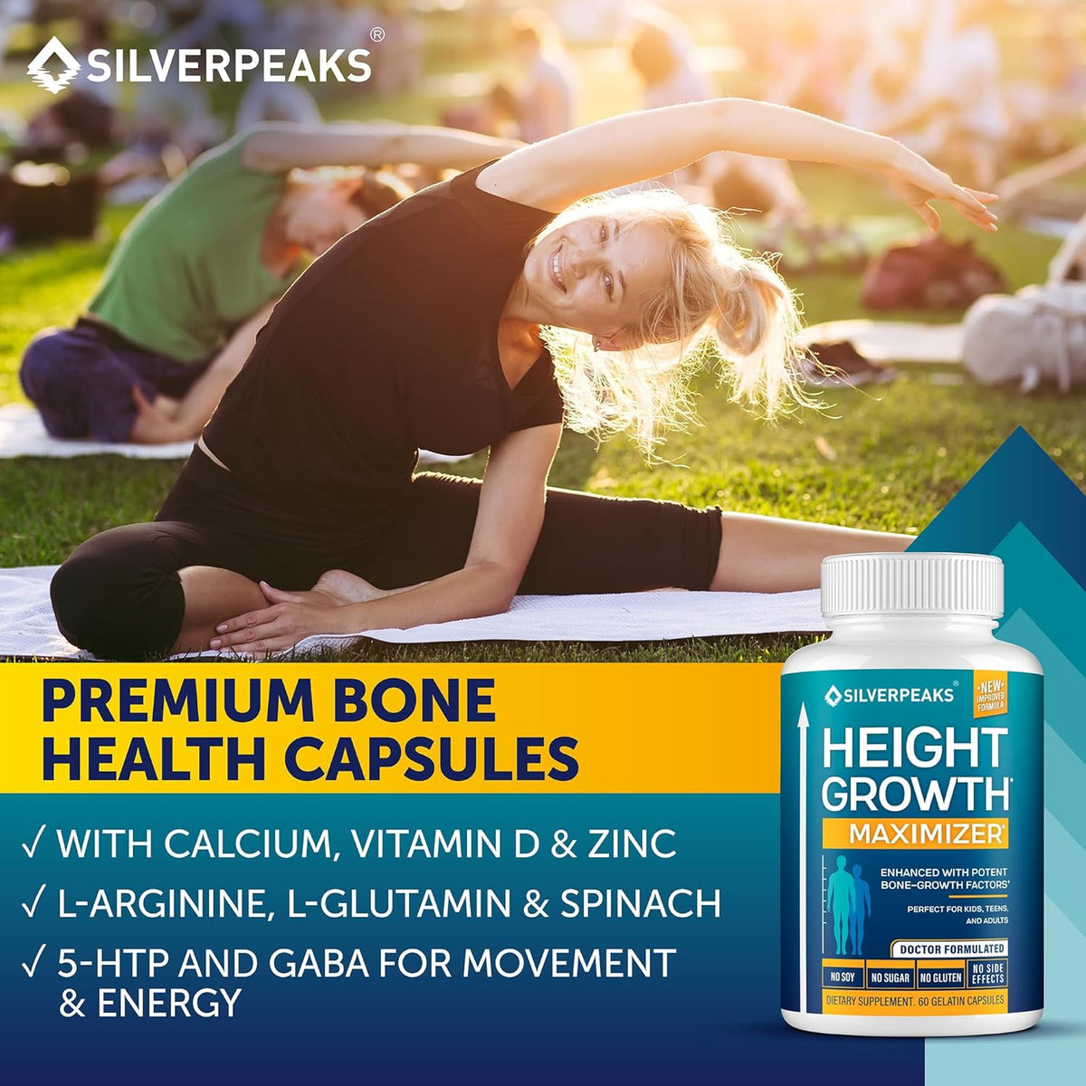 Height Growth Maximizer - Natural Pills to Help You Grow Taller Made in USA with Calcium, Zinc, GABA & Vitamin D3 for Bone Strength, Joint Support