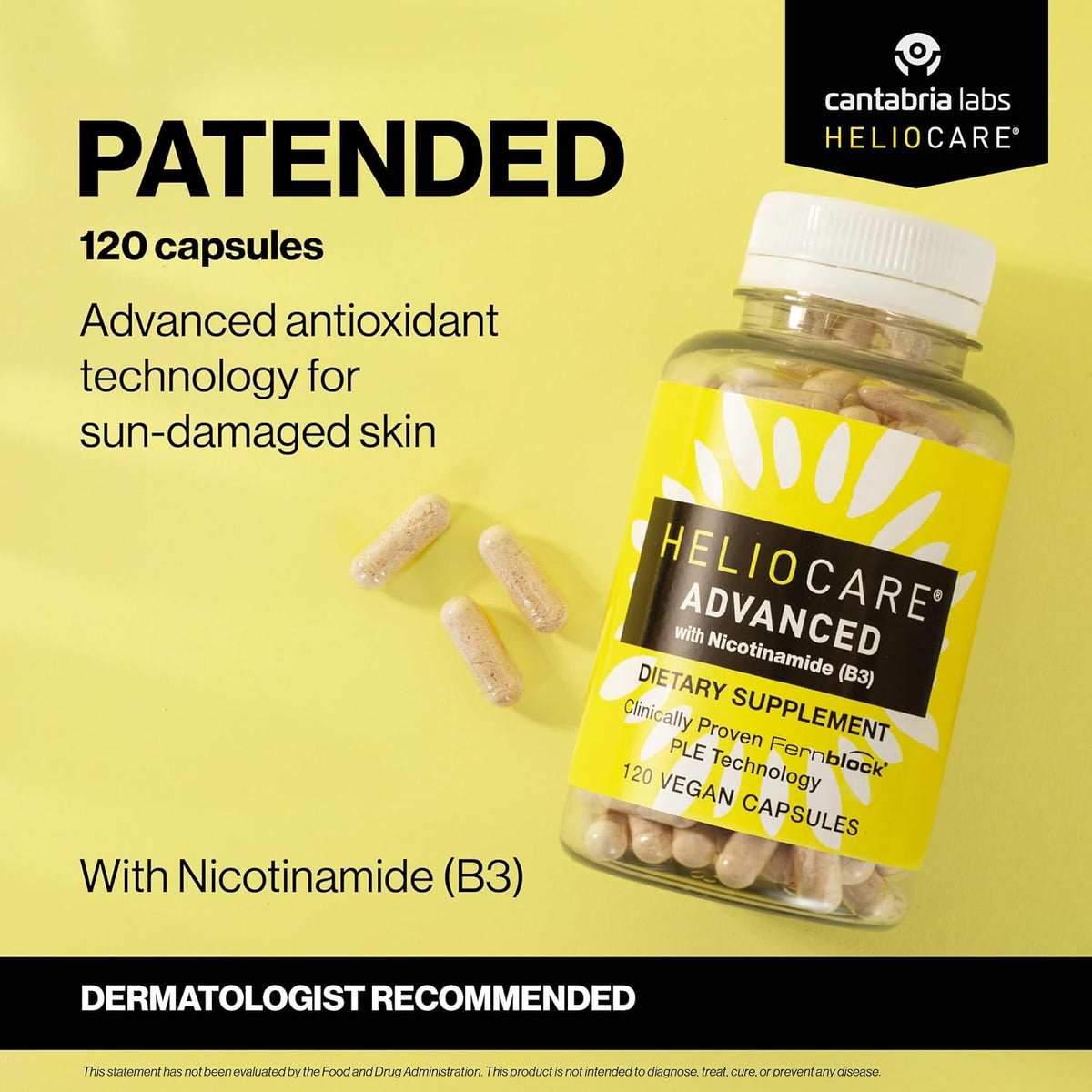 Heliocare Advanced Niacin B3 Supplement: Fernblock PLE Extract 240mg Per Serving