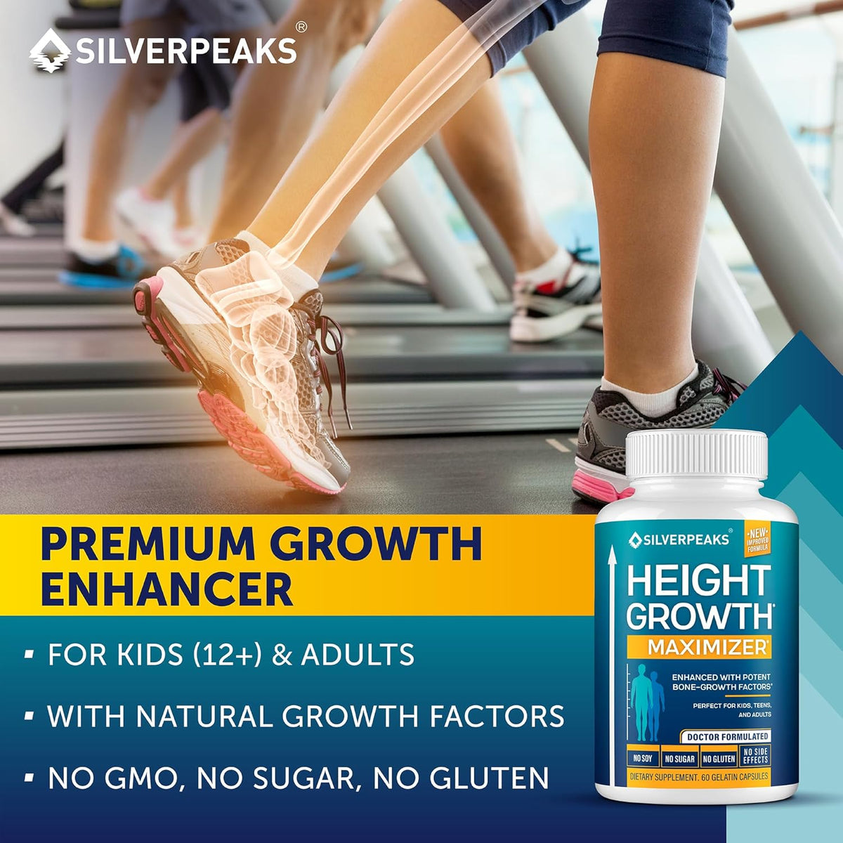 Height Growth Maximizer - Natural Pills to Help You Grow Taller Made in USA with Calcium, Zinc, GABA & Vitamin D3 for Bone Strength, Joint Support