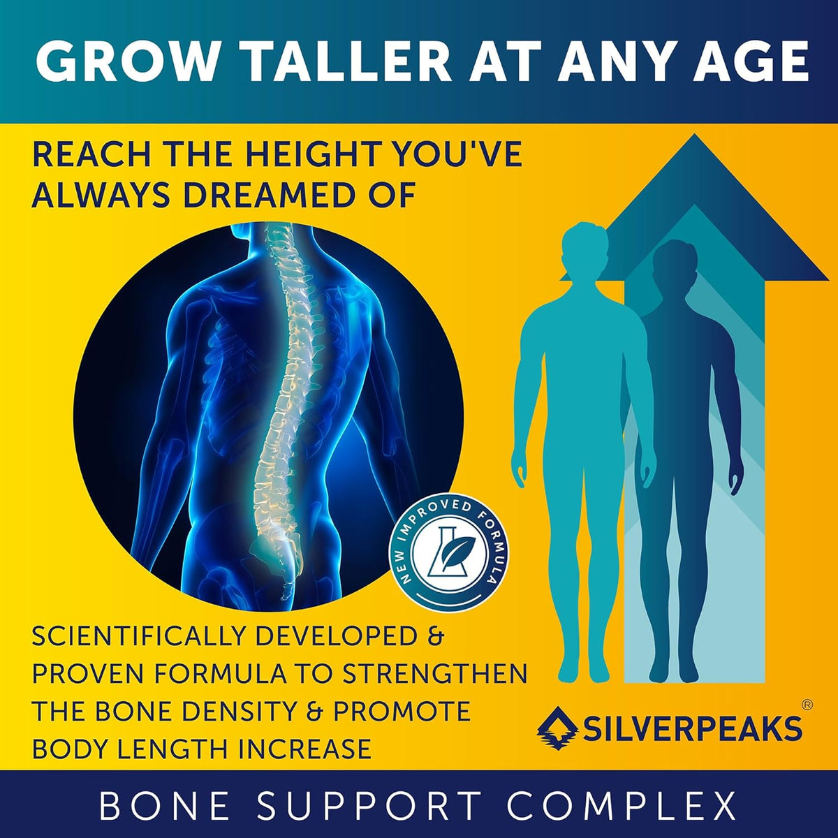 Height Growth Maximizer - Natural Pills to Help You Grow Taller Made in USA with Calcium, Zinc, GABA & Vitamin D3 for Bone Strength, Joint Support