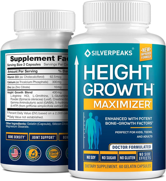Height Growth Maximizer - Natural Pills to Help You Grow Taller Made in USA with Calcium, Zinc, GABA & Vitamin D3 for Bone Strength, Joint Support