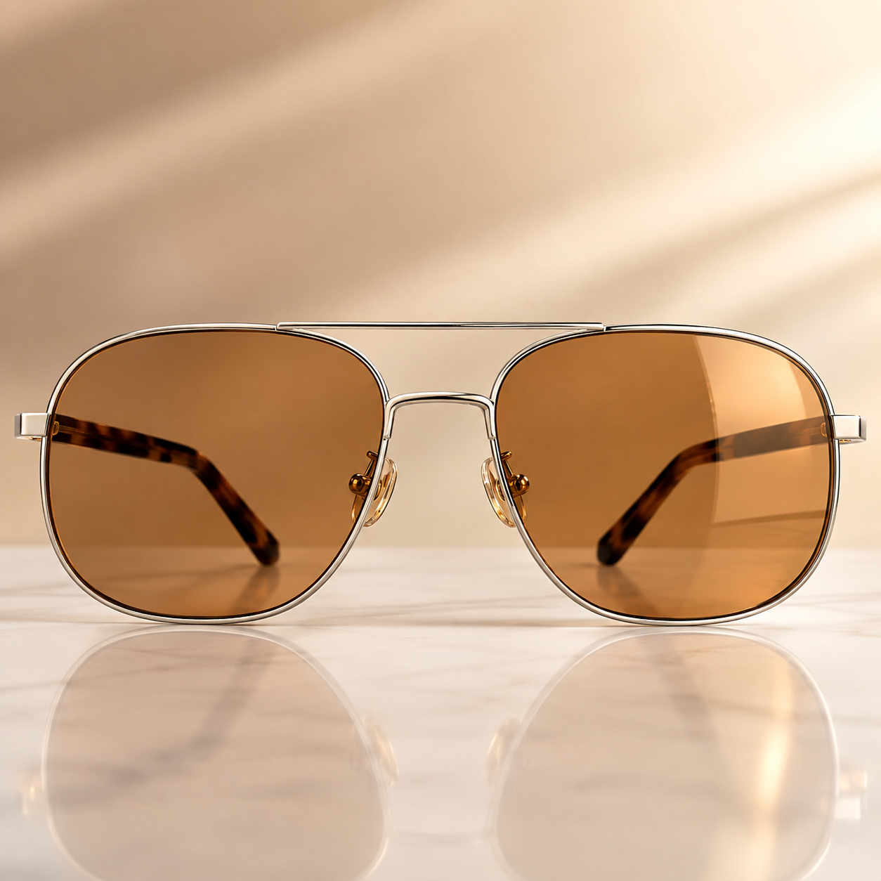 Oversized Aviator Sunglasses for Men & Women – Brown Tinted Lens