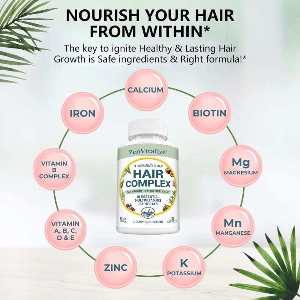 Hair Complex Supplement Increased Body Defenses Supports Skin Nails Cell Health