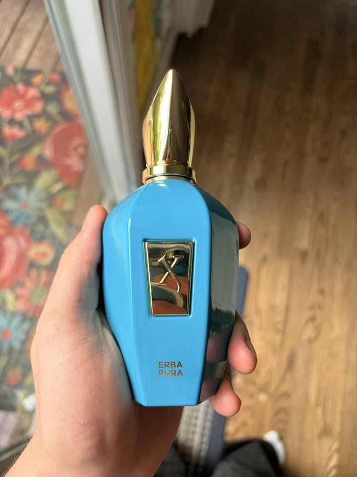 Xerjoff Erba Pura luxury fragrance bottle close up